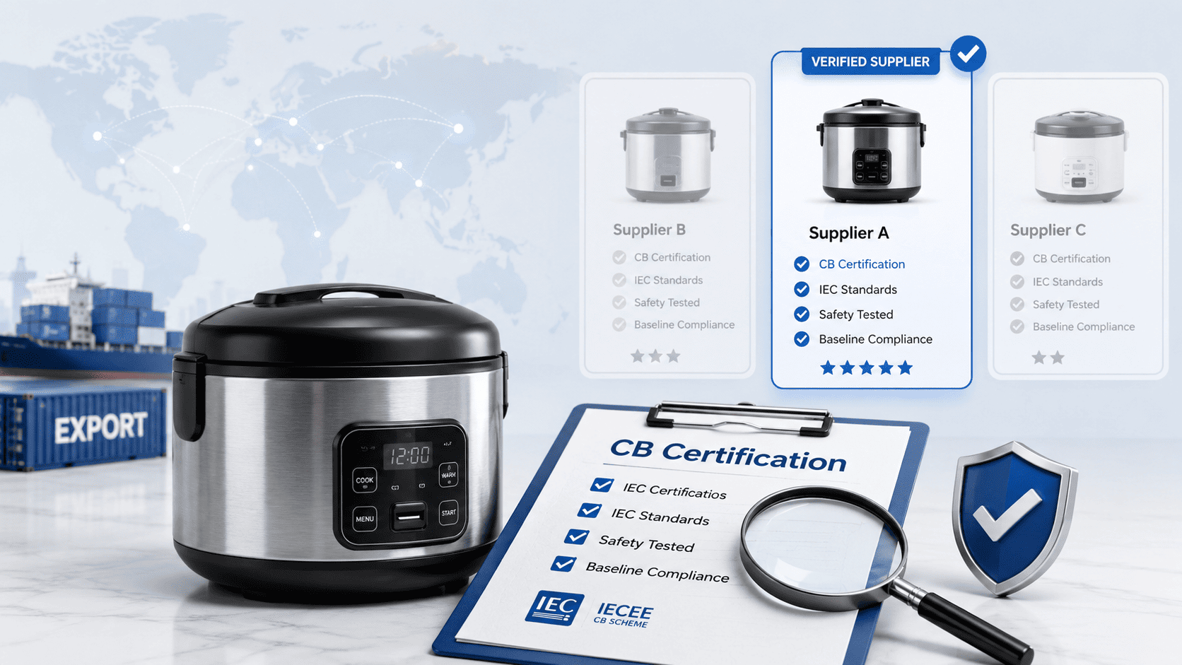 Choosing a Rice Cooker Supplier A procurement manager comparing two different suppliers
