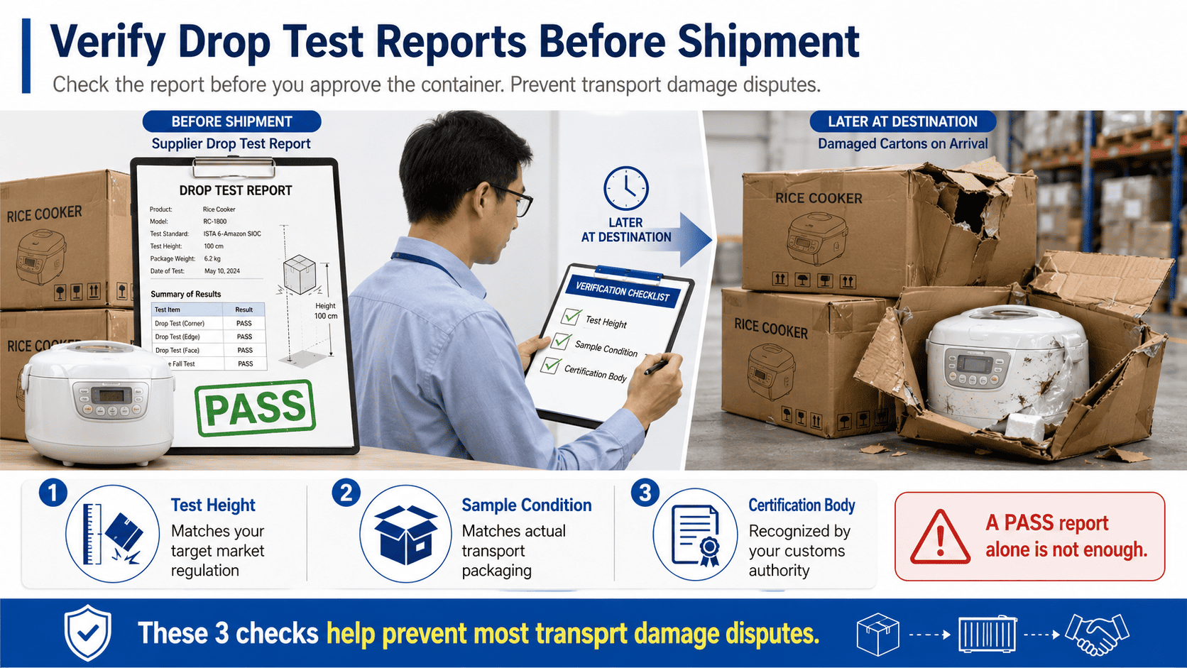 Rice cooker packaging test verification