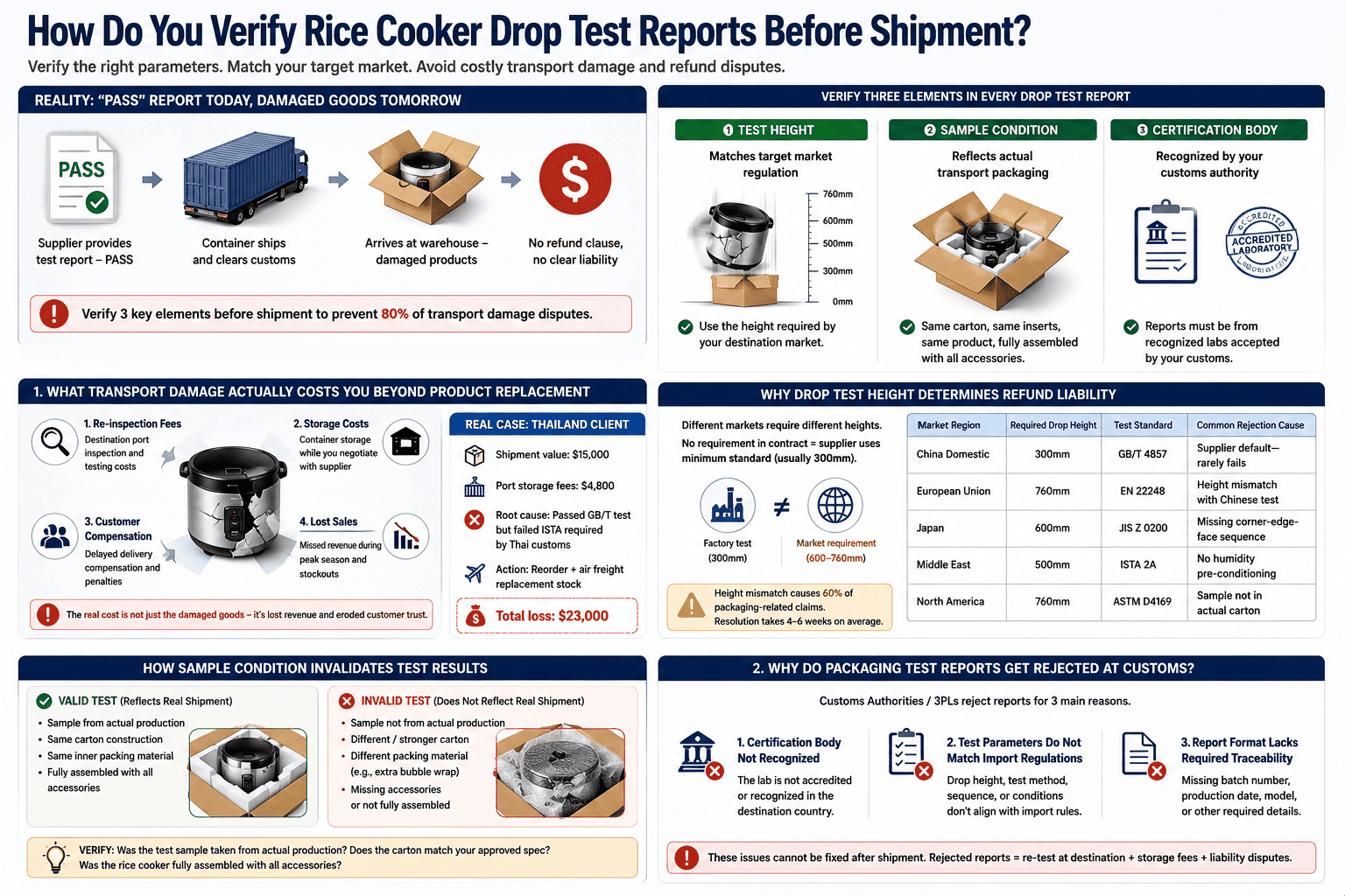 Customs packaging report rejection