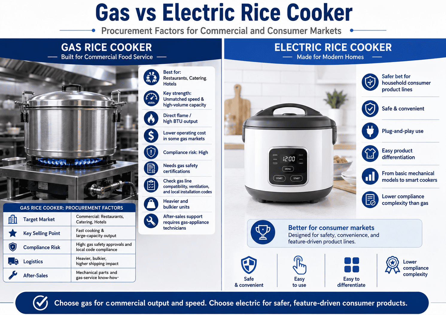 Commercial Gas Rice Cooker for Restaurants A large, stainless steel gas rice cooker in a professional kitchen setting
