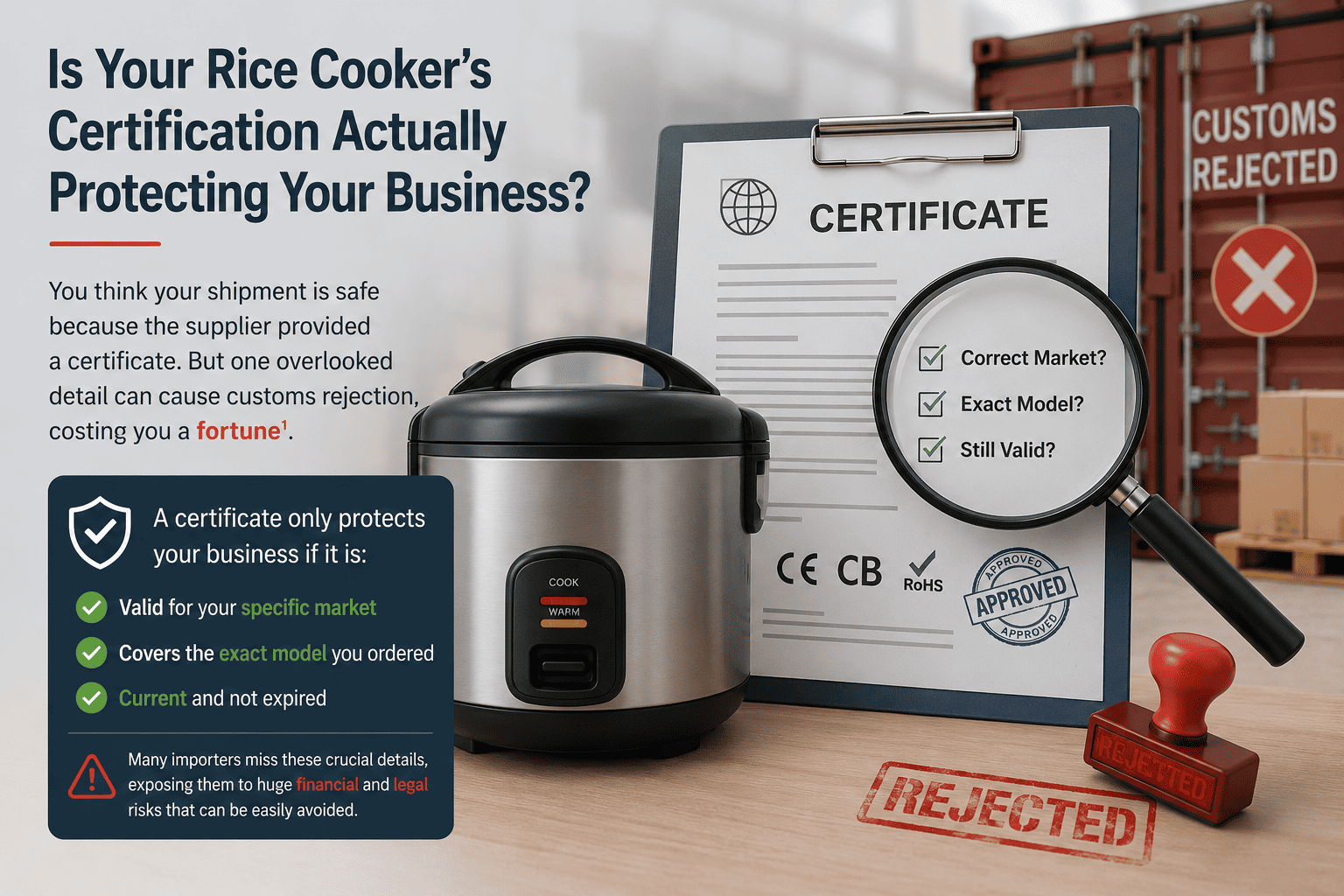 Rice Cooker International Certifications A collection of international certification logos like CE, UKCA, and GS on a document