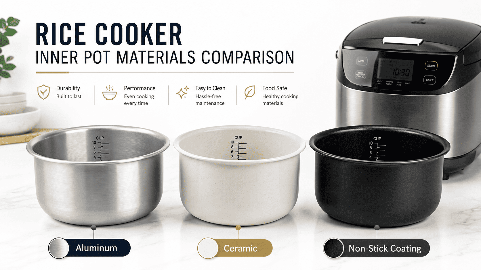 Rice Cooker Inner Pot Materials: Aluminum, Ceramic, and Non-Stick Coating – Which Should You Source?