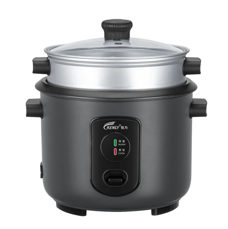 Joint body cylinder rice cooker with steamer
