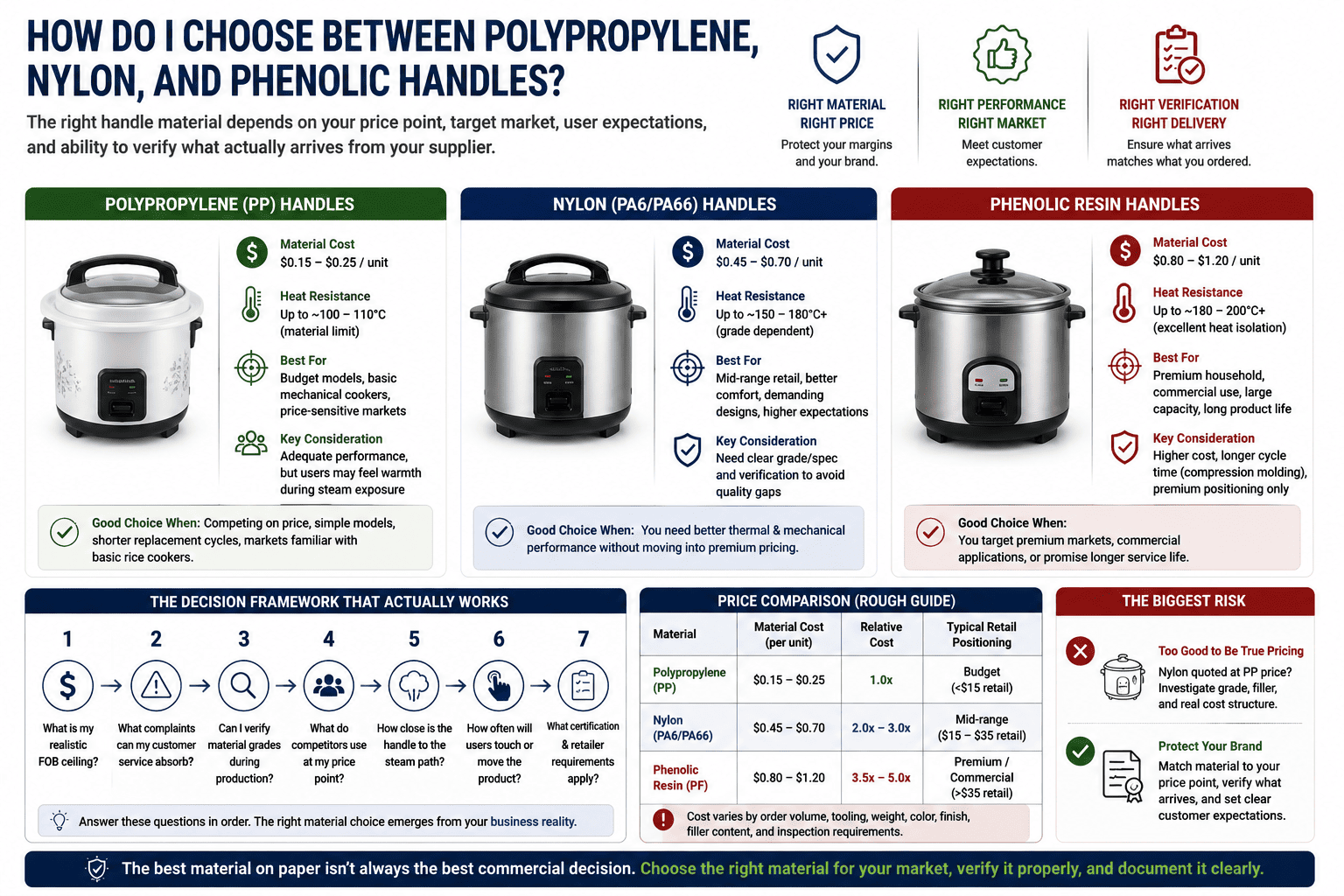 cost breakdown for rice cooker handle materials
