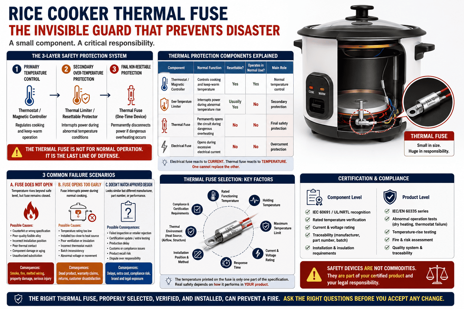 Rice cooker safety certification documentation and compliance marks