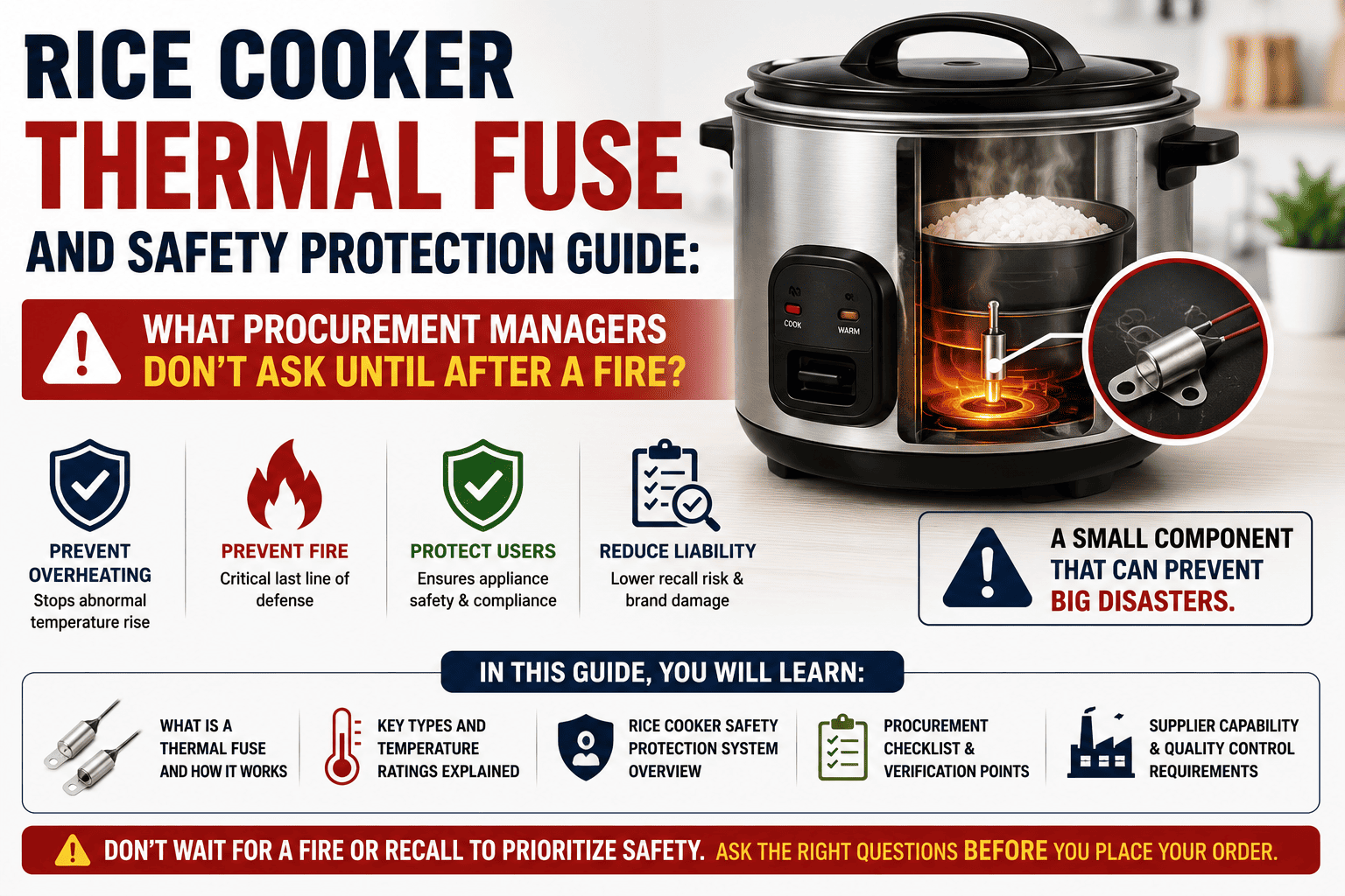 Rice Cooker Thermal Fuse and Safety Protection Guide: What Procurement Managers Don’t Ask Until After a Fire?
