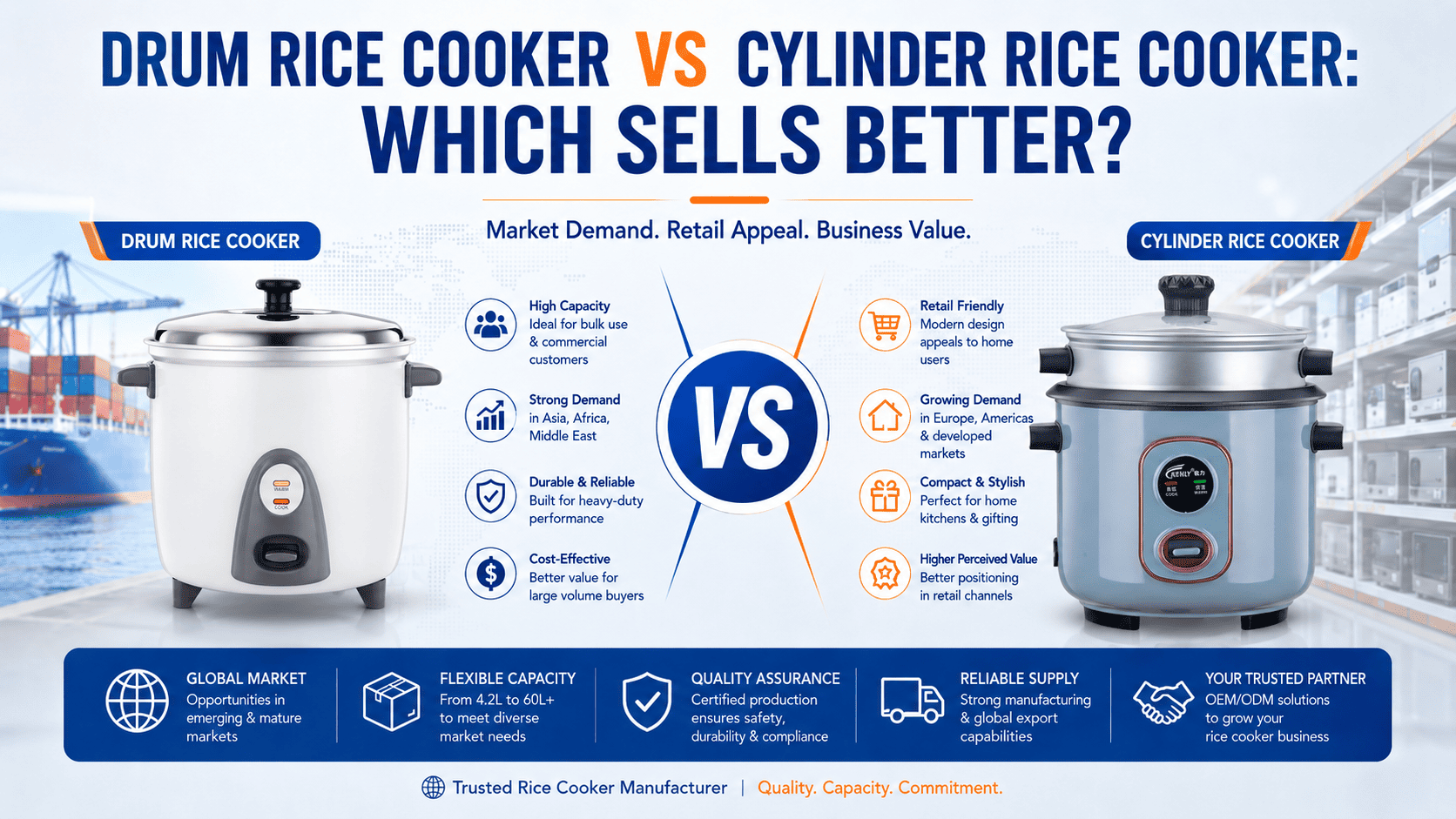 Drum Rice Cooker vs Cylinder Rice Cooker: Which Sells Better?
