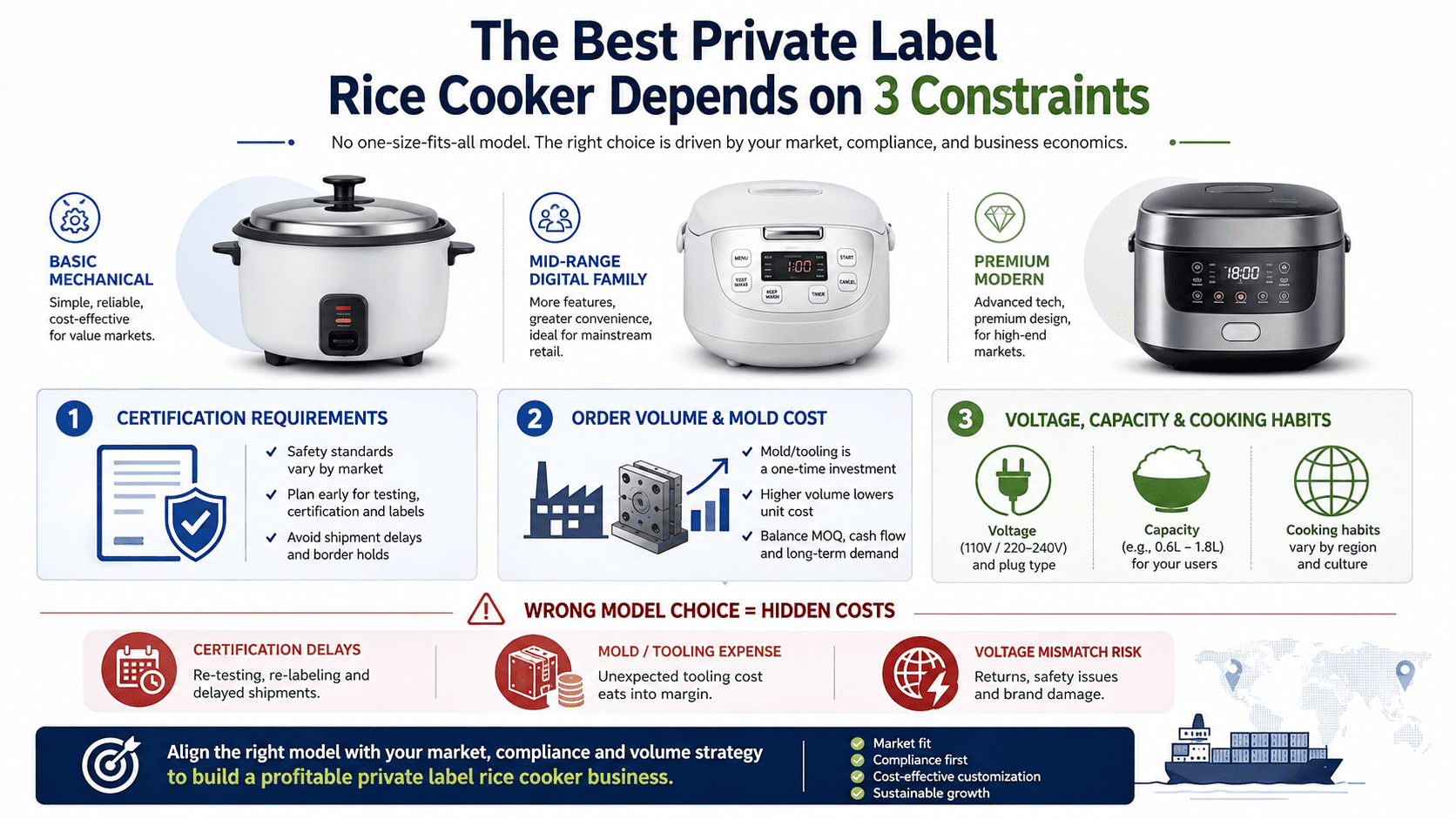 private label rice cooker production line showing different models