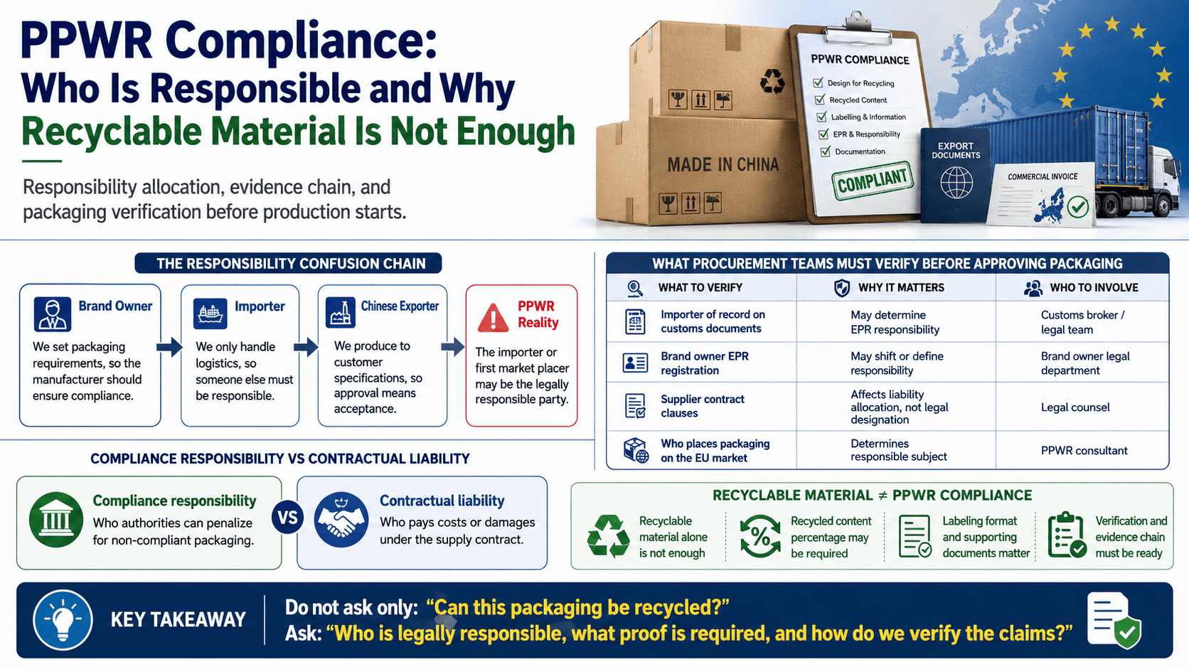 Recyclable packaging material certification documentation