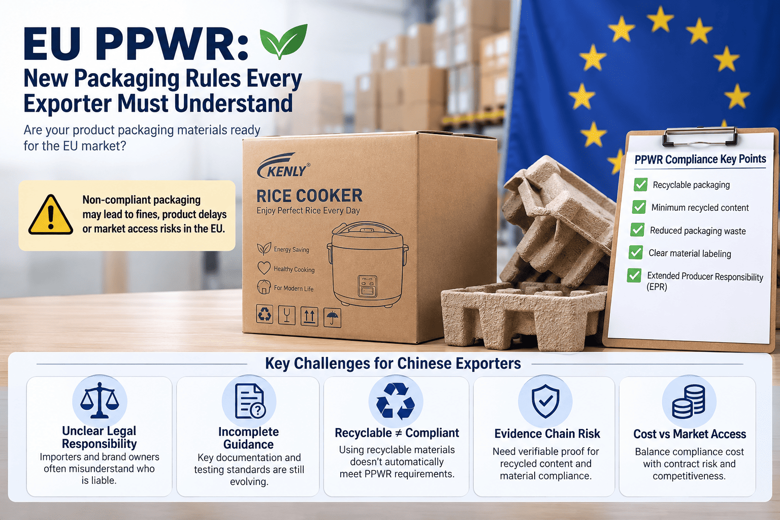 Chinese rice cooker packaging materials with recyclable content labels
