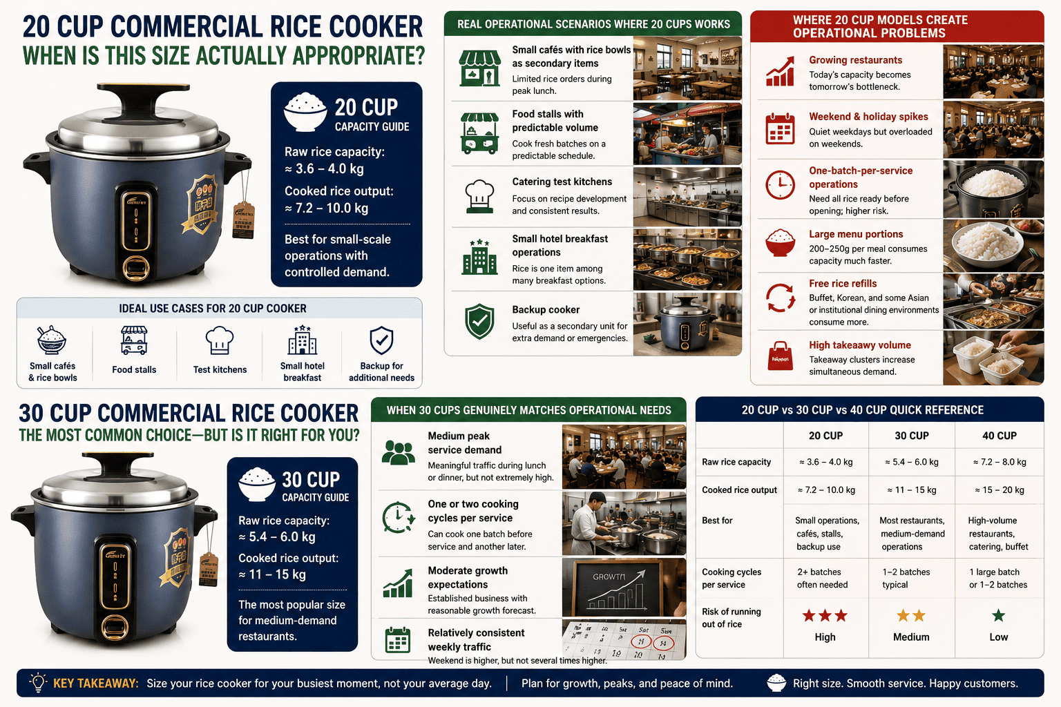 30 cup commercial rice cooker in mid-size restaurant kitchen during service